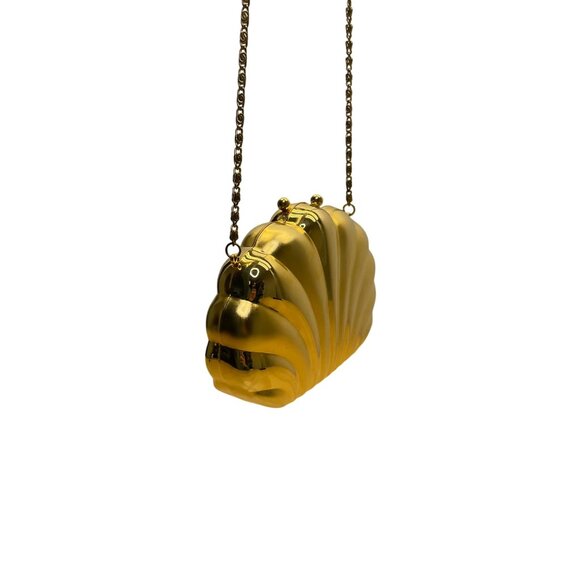 Carla Marchi Women’s Gold Metal Shell & Black Lining Convertible Crossbody Bag - Picture 4 of 12